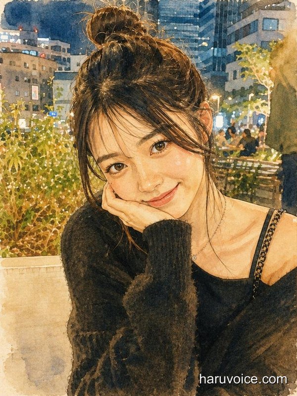 haru プロフィール画面 — 写真が感性的なイラスト調に変換された様子